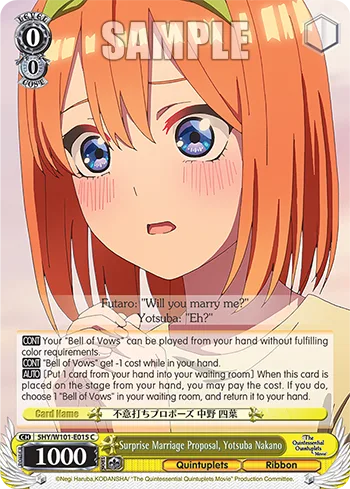 Surprise Marriage Proposal, Yotsuba Nakano