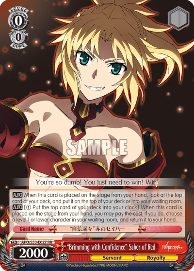 ""Brimming with Confidence"" Saber of Red
