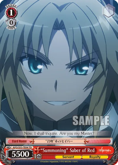 ""Summoning"" Saber of Red