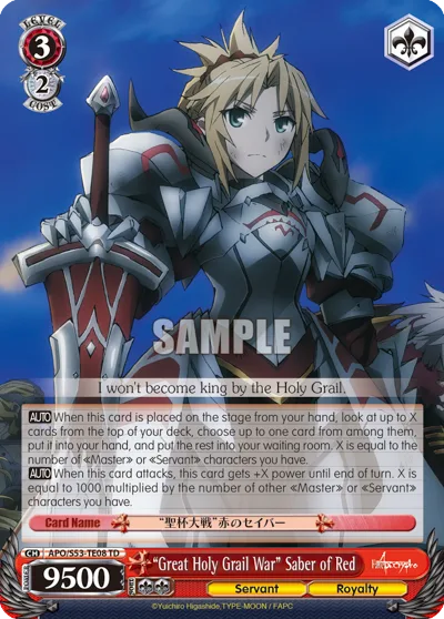 ""Great Holy Grail War"" Saber of Red