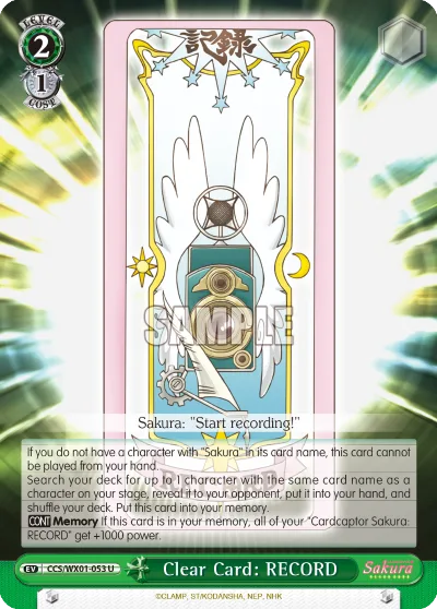 Clear Card: RECORD