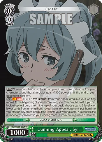 Cunning Appeal, Syr