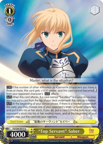 ""Top Servant"" Saber