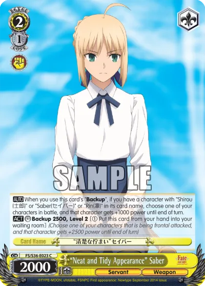 ""Neat and Tidy Appearance"" Saber