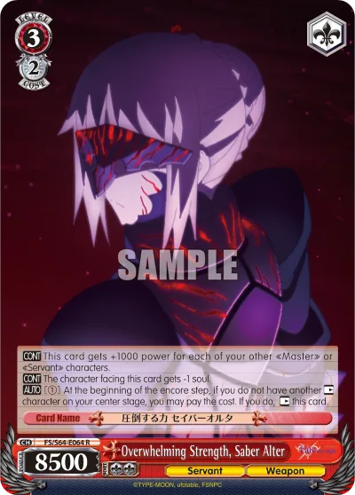 Overwhelming Strength, Saber Alter