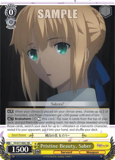 Pristine Beauty, Saber