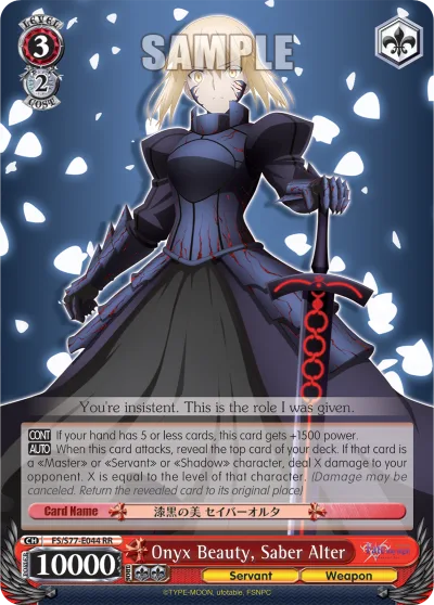 Onyx Beauty, Saber Alter