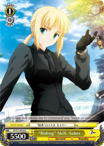 ""Riding"" Skill, Saber