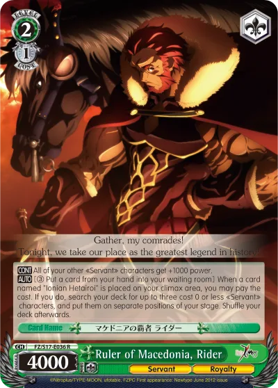 Ruler of Macedonia, Rider