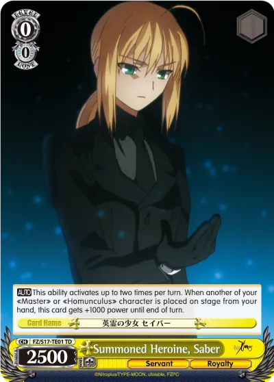 Summoned Heroine, Saber
