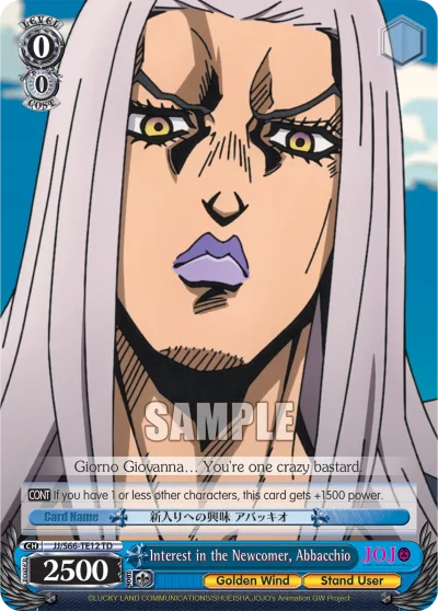 Interest in the Newcomer, Abbacchio