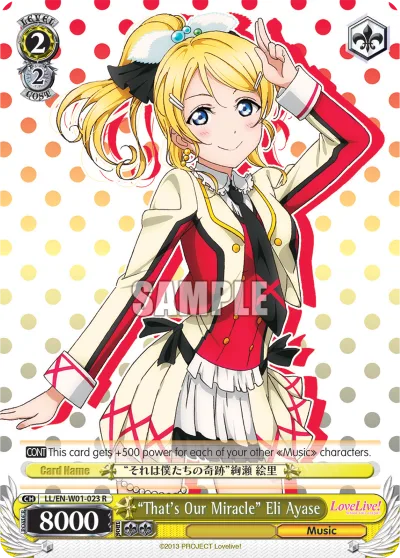 ""That's Our Miracle"" Eli Ayase