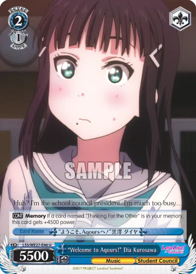 ""Welcome to Aqours!"" Dia Kurosawa