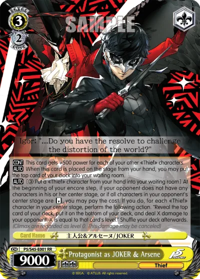Protagonist as JOKER & Arsene
