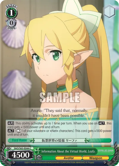 Information About the Virtual World, Leafa