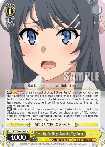 Pent-Up Feelings, Nodoka Toyohama